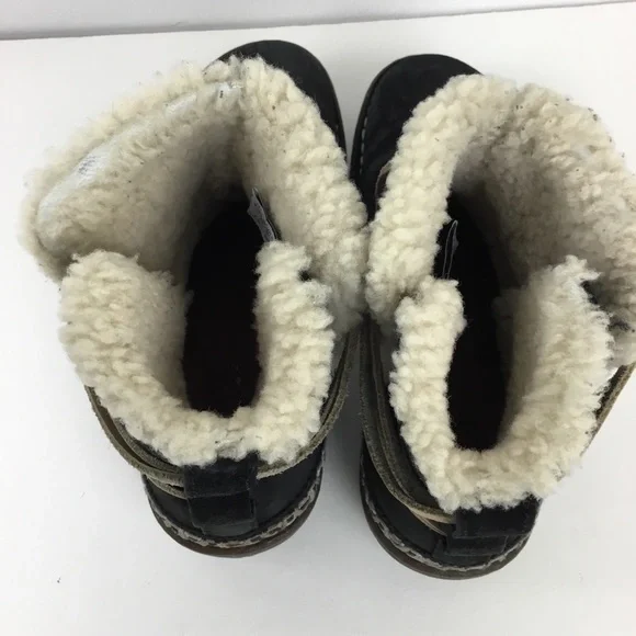 Ugg Women's Black Cove 5178 Suede Fur Ankle Winter Boot - Picture 6 of 12